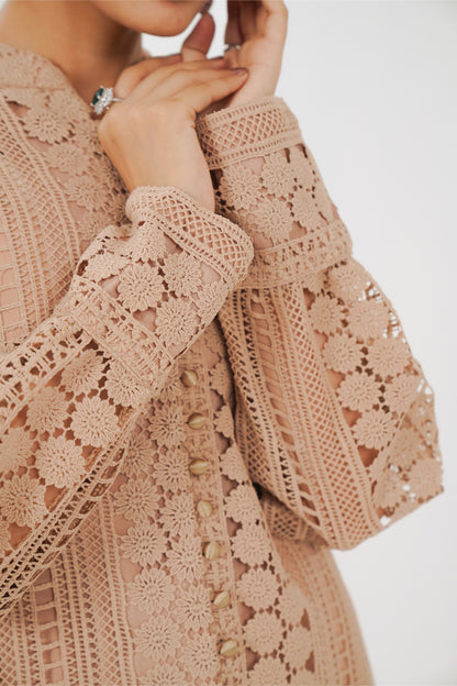 Beige Crochet Tunic