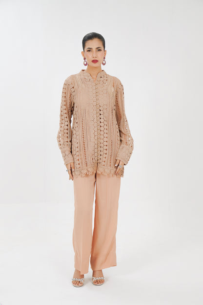 Beige Crochet Tunic